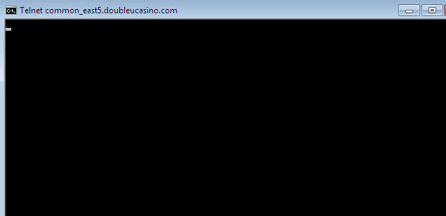 Flickering cursor shows your screen is successfully connected to the casino server.